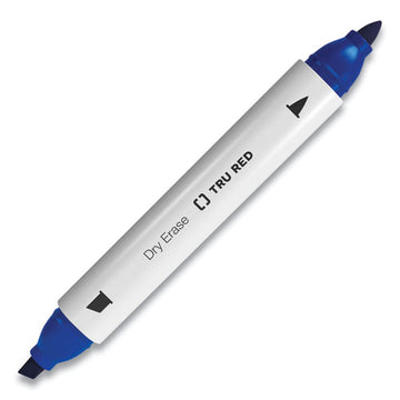 TRU RED™ Dry Erase Marker, Tank-style Twin-tip, Fine-medium Bullet-chisel Tips, Blue, 4-pack freeshipping - TVN Wholesale
